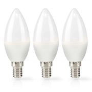 Confezione da 3 lampadine LED E14 2,8 W 250 lm 2700 K a forma di candela Bianco Nedis