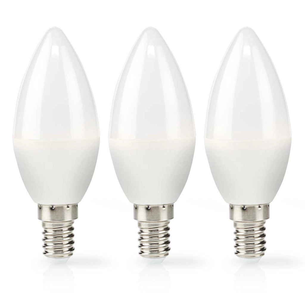 Confezione da 3 lampadine LED E14 2,8 W 250 lm 2700 K a forma di candela Bianco Nedis