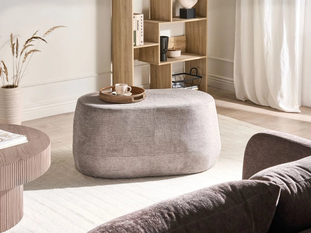 Panca imbottita in tessuto color tortora Pouf da letto Pouf da salotto Pouf da camera da letto