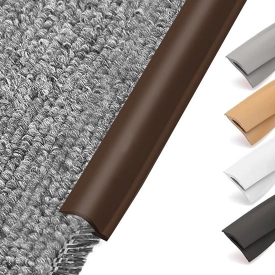 Tapijtrandstrip autoadesivo, striscia di transizione PVC per pavimento, striscia di sigillatura per tappeti e pavimenti in legno, striscia di protezione per soglie porte, marrone chiaro (10 m)