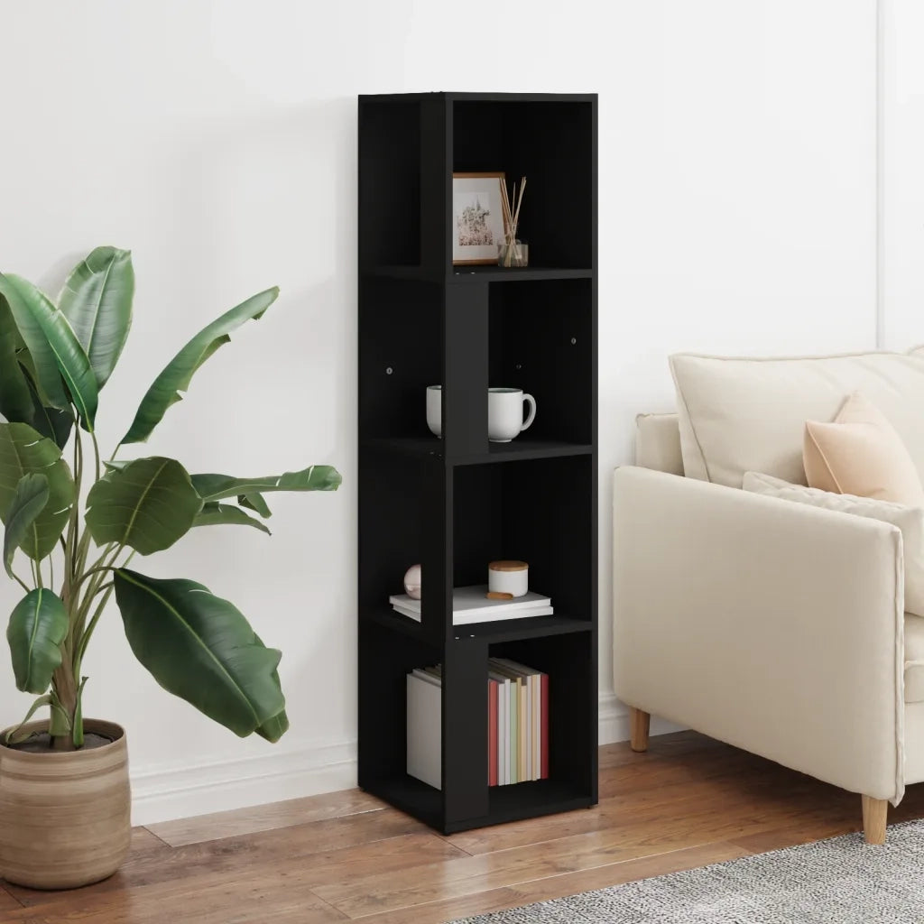 Armadio Angolare Nero 33x33x132 cm in Truciolato 809036
