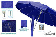Ombrellone Mare Spiaggia Luxury Struttura in Alluminio Blu 200 cm