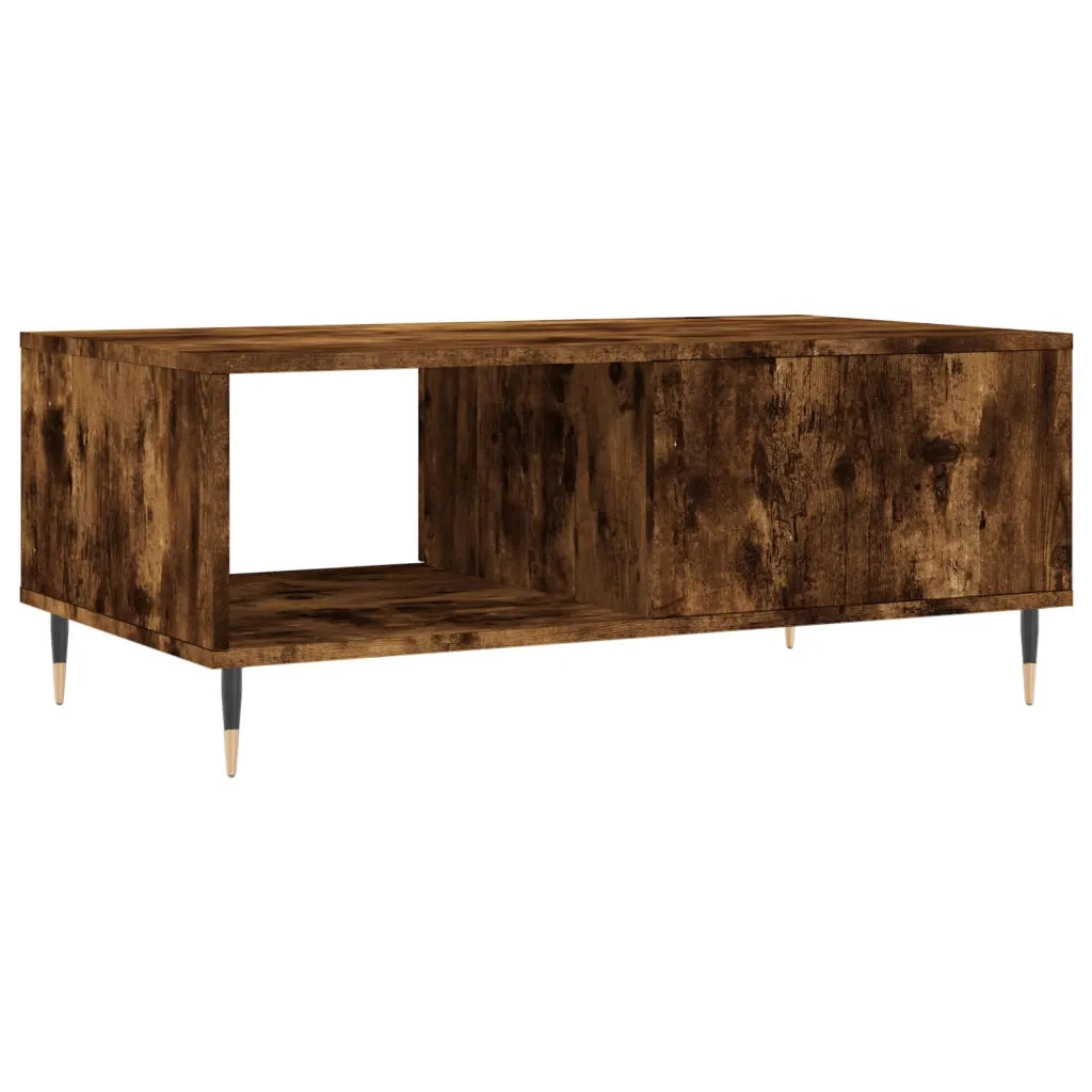 Tavolino da Salotto-Tavolino da soggiorno-Tavolo Rovere Fumo 90x50x36,5 cm Legno Multistrato 820972
