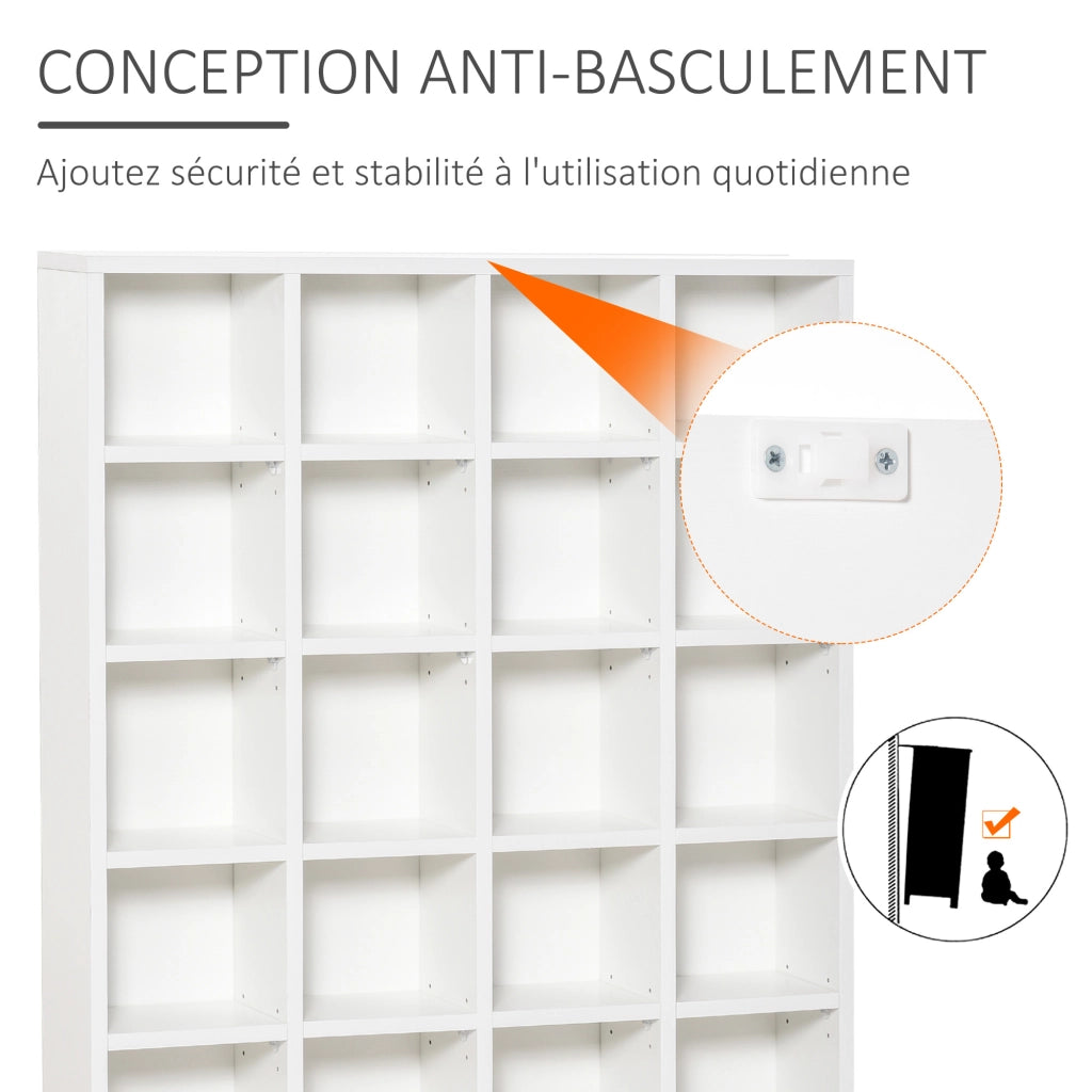 Libreria in legno con ripiani regolabili ¨C zephmum ¨C 89x130,5 cm, bianco