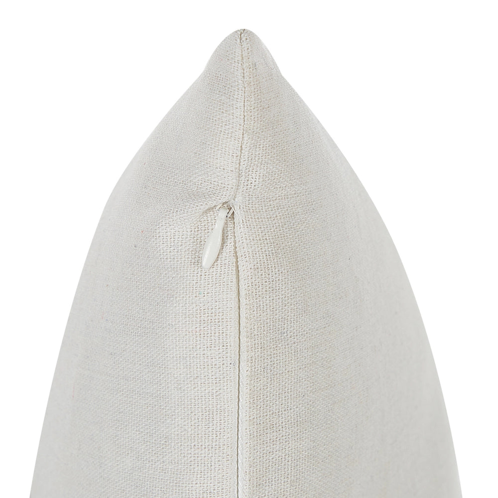 Set di 2 cuscini in poliestere bianco sporco 45 x 45 cm con stampa a foglia con imbottitura a cerniera.