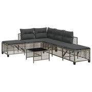Divani da Giardino ad Angolo 3 pz | Set Salotto da Giardino Cuscini Grigio in Polyrattan