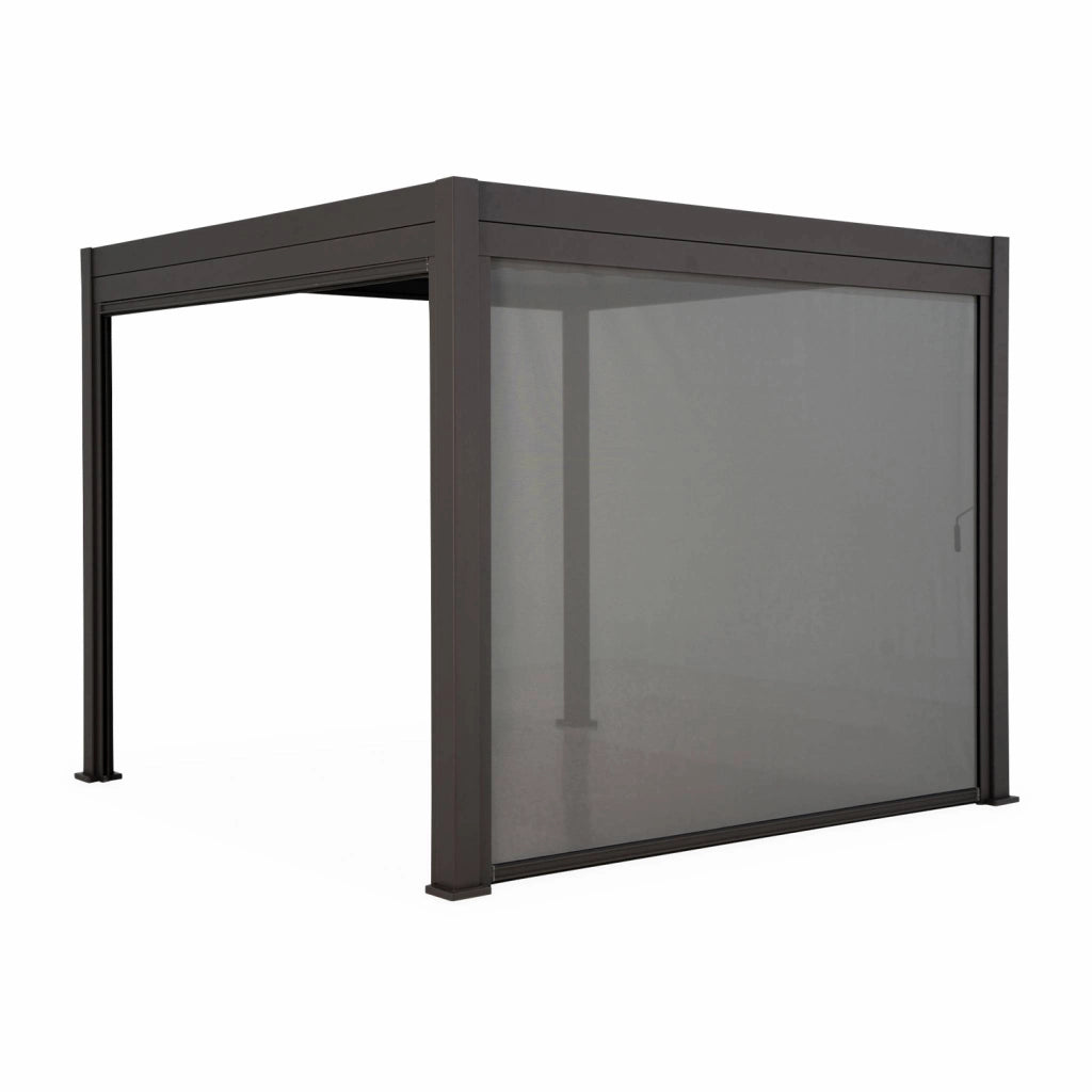 Pergola bioclimatica 3x4m in alluminio + tenda da sole 4m, antracite