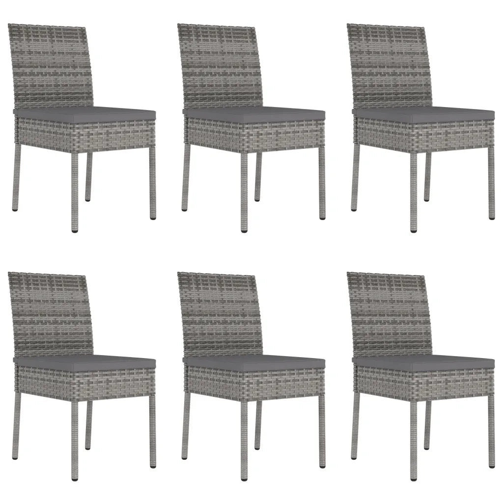 Set da Pranzo da Giardino 7 pz in Polyrattan Grigio 3065703