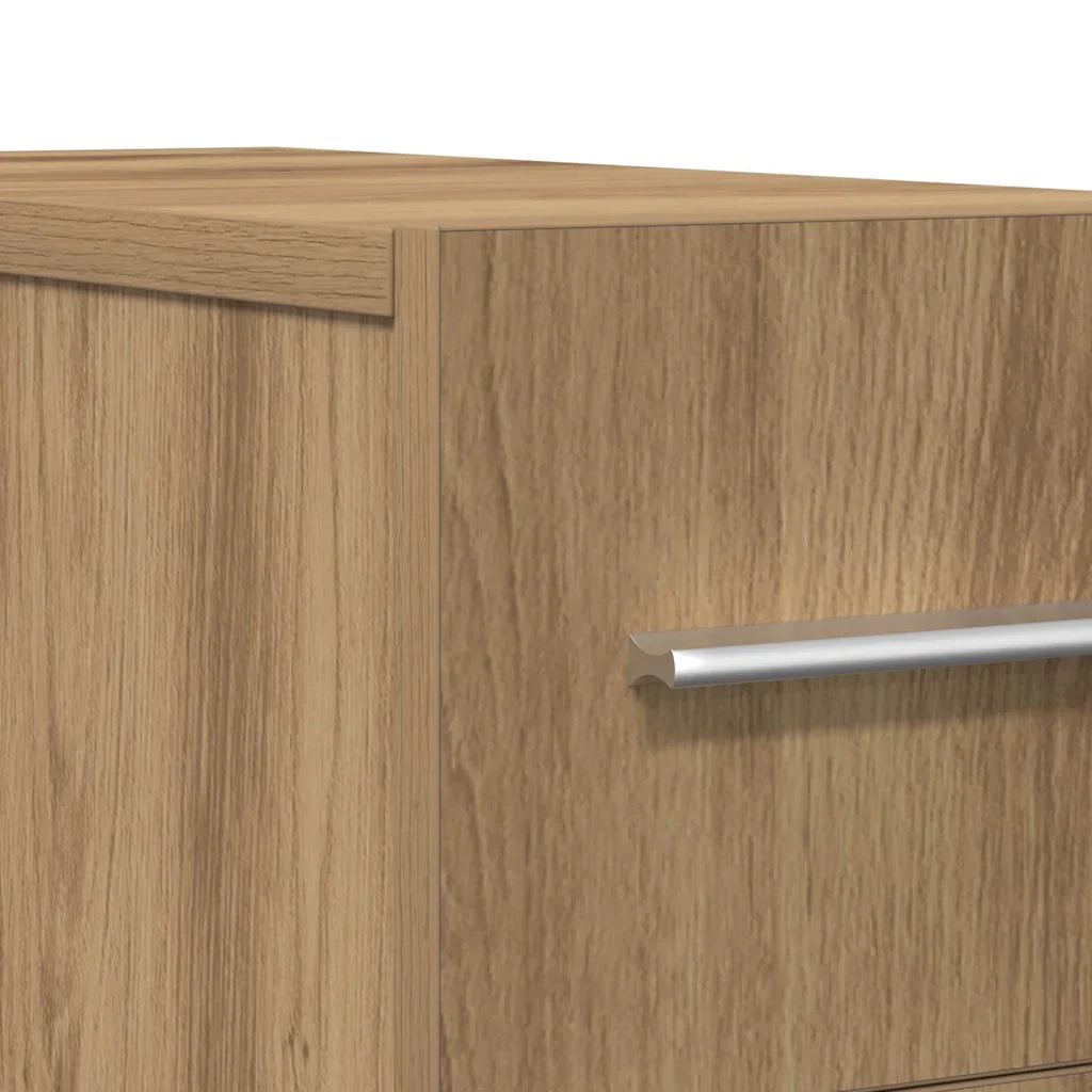 Mobiletto da farmacia dal design moderno per sala da pranzo 20 x 45 x 60 cm con 3 cassetti in legno di rovere ingegnerizzato realizzato artigianalmente 02_0051904