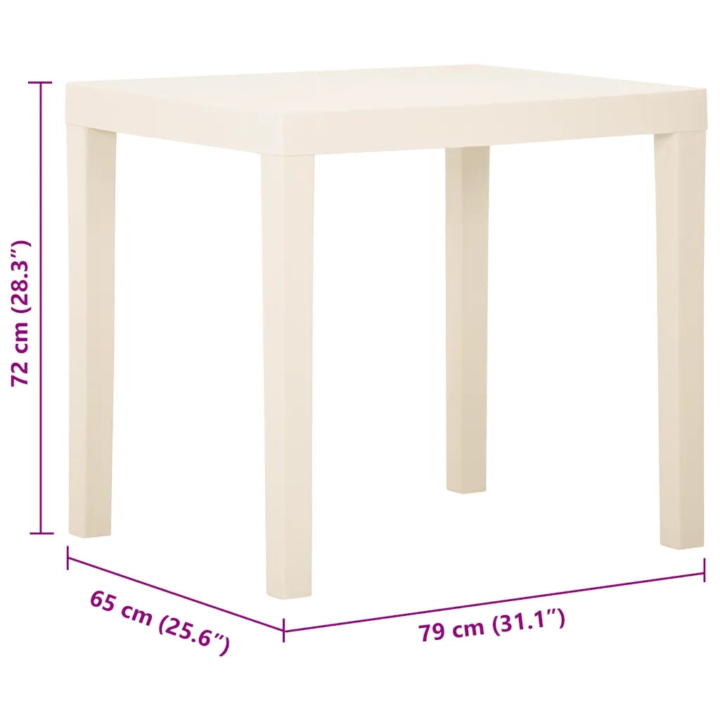 Tavolo da Giardino Bianco 79x65x72 cm in Plastica cod mxl 34111