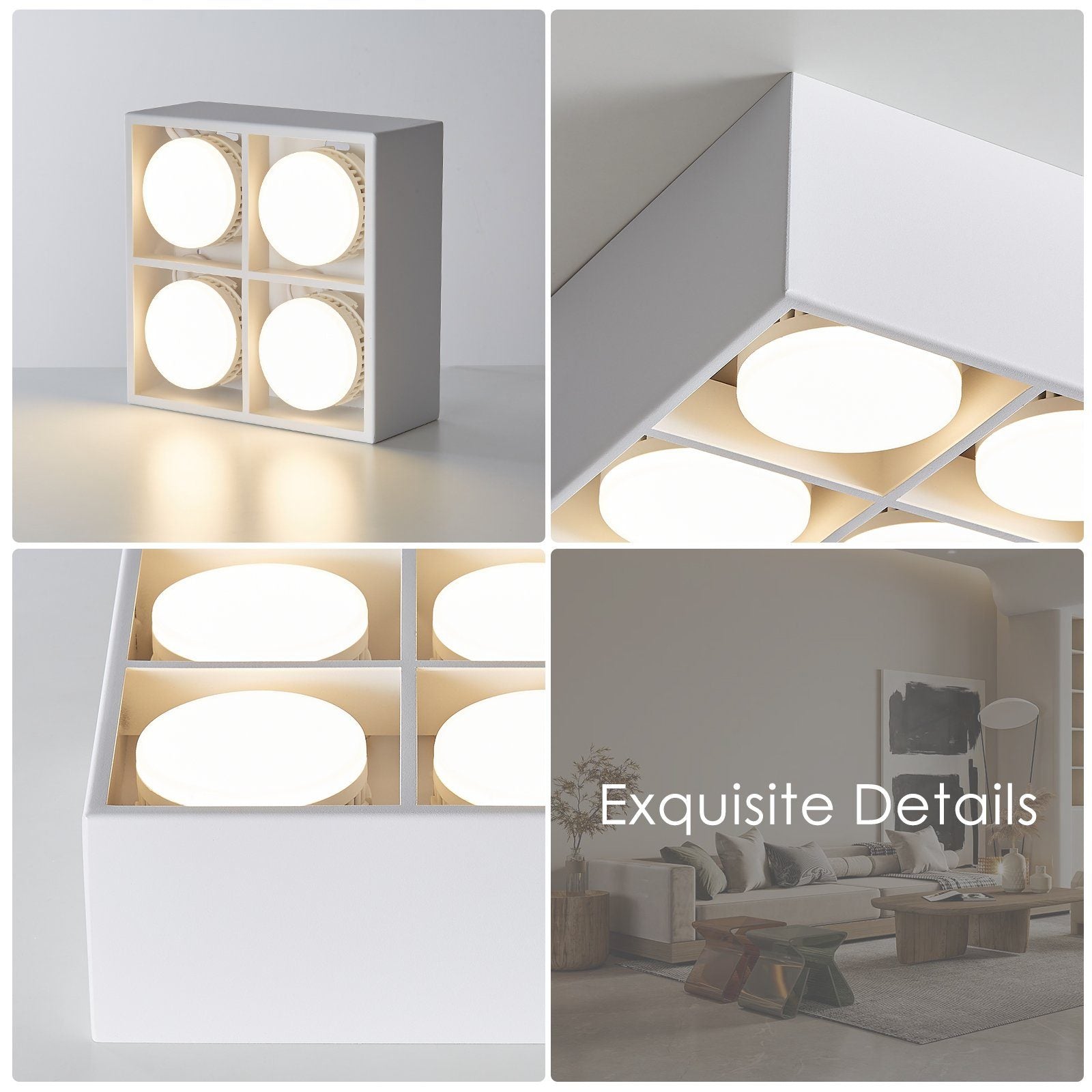 ZMH Faretto da soffitto LED 4 fiamme da incasso girevoli per camera letto