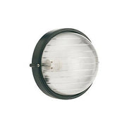 Plafoniera Tonda Muro da Esterno Lampada Parete Gabbia Illuminazione Luce Sovil Dimensione: Piccola - H 18 cm, Colore: Nera