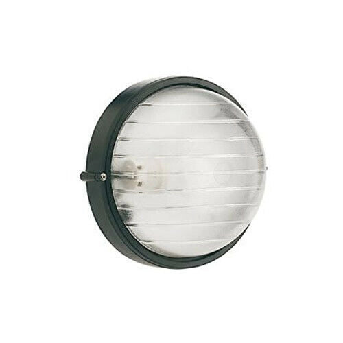 Plafoniera Tonda Muro da Esterno Lampada Parete Gabbia Illuminazione Luce Sovil Dimensione: Piccola - H 18 cm, Colore: Nera