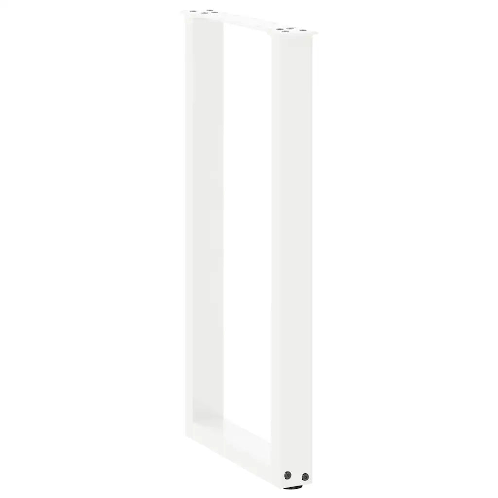 Pieds de table console en U, 2 pièces, blanc, 38 x (72-73) cm, acier