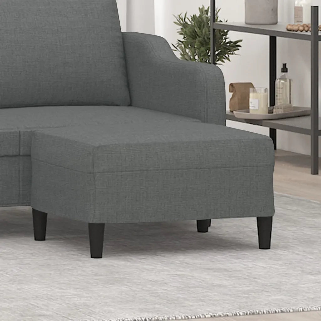 Poggiapiedi Grigio Scuro 70x55x41 cm in Tessuto 349304