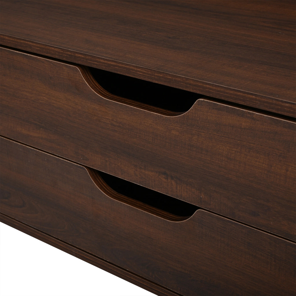 Mobile TV 180x40x45 cm con 2 cassetti e ante a lamelle in MDF