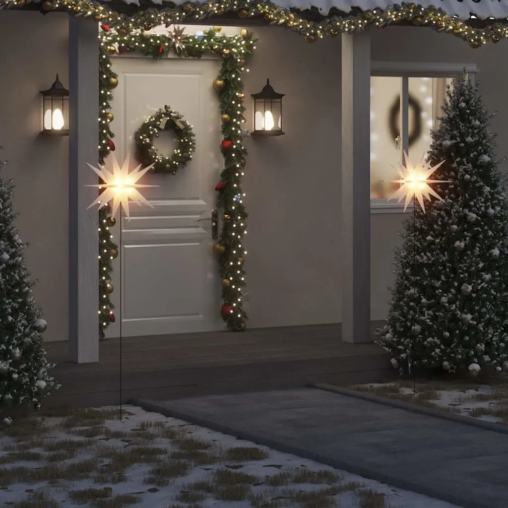 Luci di Natale con Picchi e LED 3 pz Pieghevoli Bianche 57 cm CFW4431893