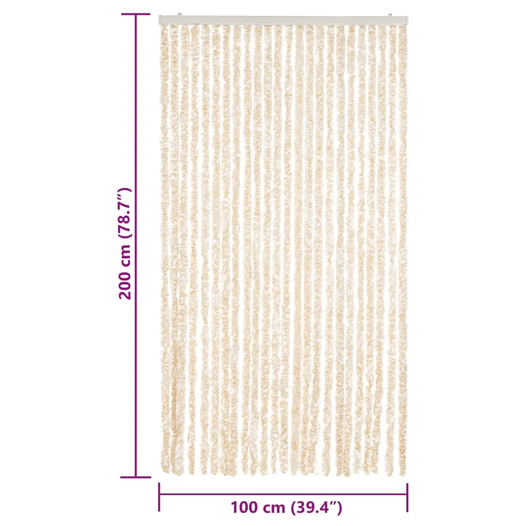 Tenda Antimosche Beige e Bianca 100x200 cm in Ciniglia CFW5988862