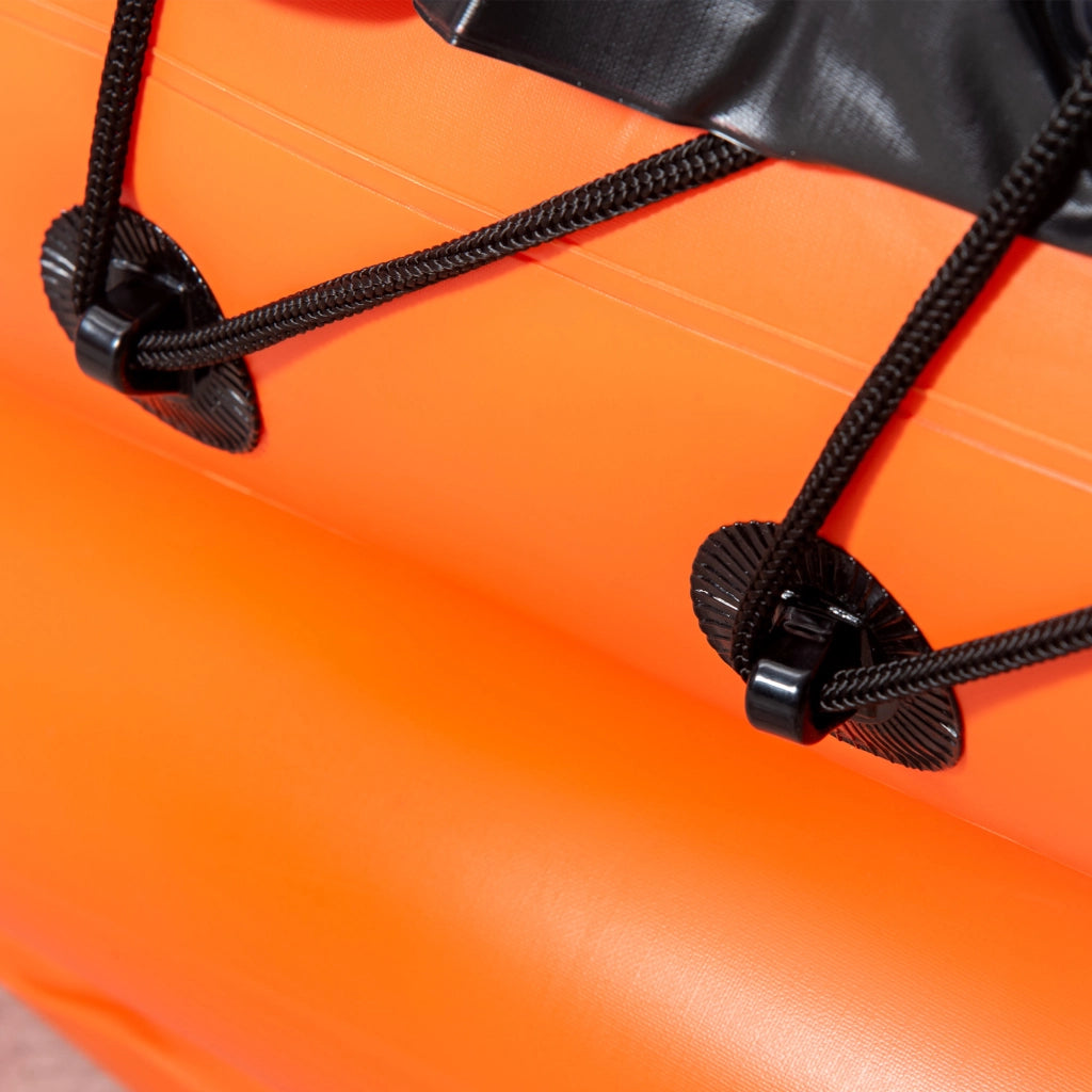 EasyComfort Canoa Gonfiabile 2 Posti in PVC con 2 Remi in Alluminio e Accessori, Arancione