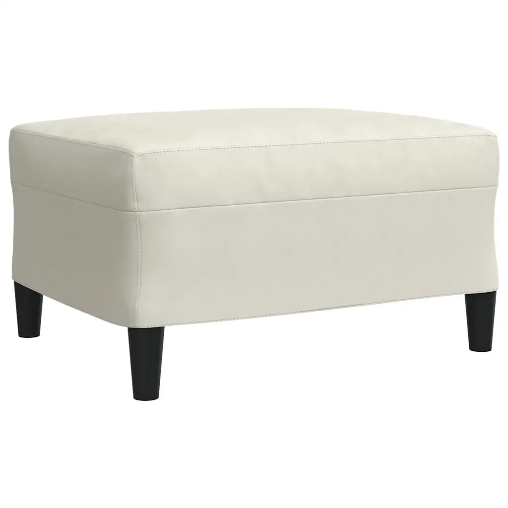 Set di Divani 3 pz con Cuscini Crema in Velluto