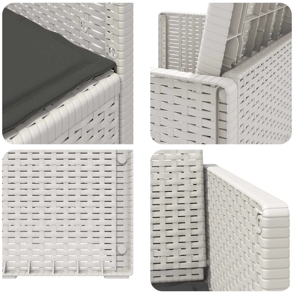 Sedie da pranzo da giardino 2 pcs Bianco e Antracite PP 899998