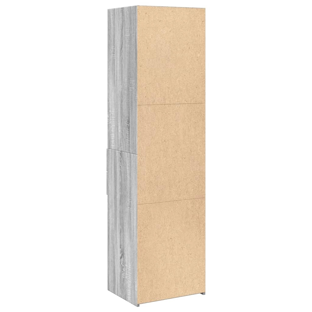 Buffet credenza cassettiera armadio mobile contenitore organizer cucina soggiorno salotto rovere Sonoma alto 50 x 42,5 x 185 cm legno ingegnerizzato grigio 02_0035373