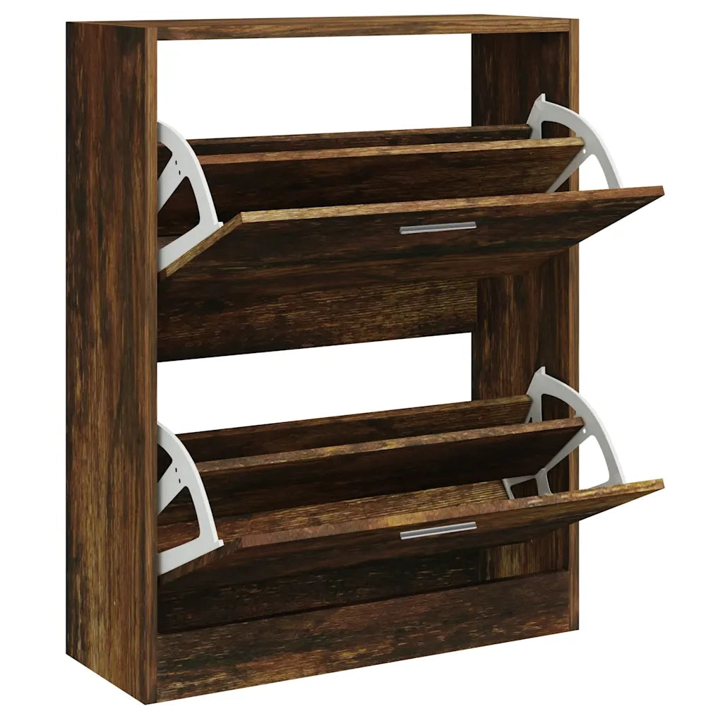Scarpiera Rovere Fumo 63x24x81 cm in Legno Multistrato cod mxl 46799