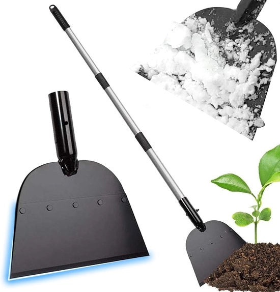 Scopa multifunzionale per giardinaggio - manico da 150 cm - cassetta piatta - attrezzi da giardino - scopa in acciaio - paesaggisti - estirpazione erbacce - fattoria - scopa per ghiaccio - giardino esterno