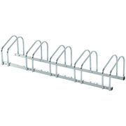 Portabiciclette 5 bici ¨C zephmum ¨C acciaio argento 145x33x27 cm