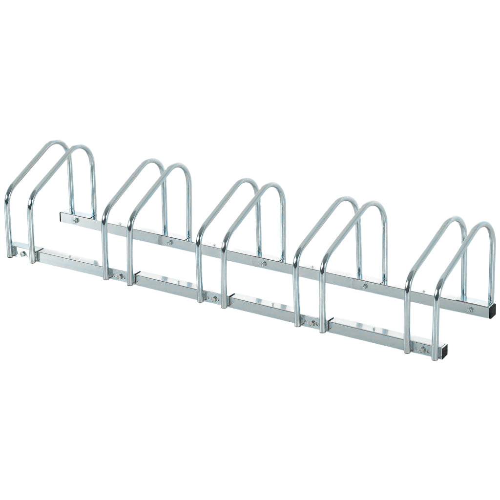 Portabiciclette 5 bici ¨C zephmum ¨C acciaio argento 145x33x27 cm
