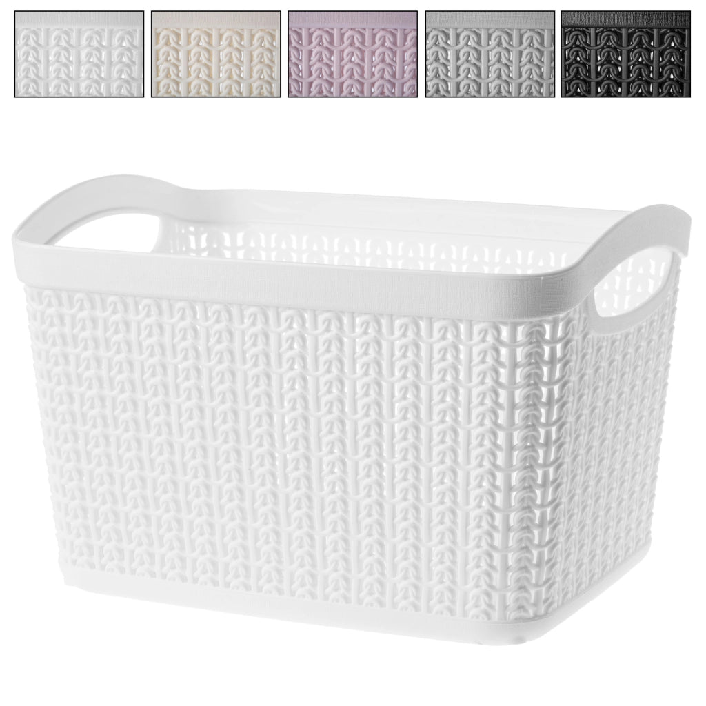 Contenitore portaoggetti KADAX da 6,6 litri, cestino organizer in plastica bianca