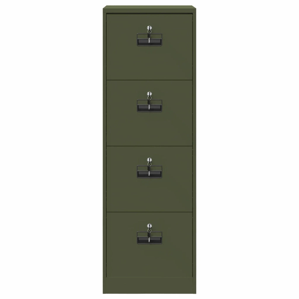 Armadio per File con cassetto Verde oliva 45,5 x 42 x 139 cm 891626