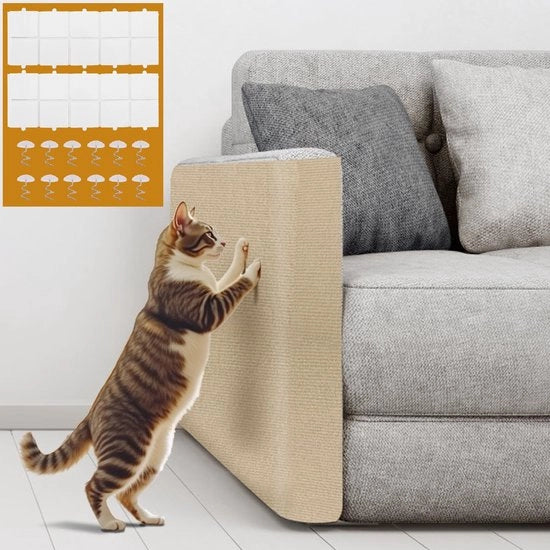 Mat per Gatto Autoadesivo 200x40cm - Protezione da Graffi per Bancopassaggio Gatto, Mat per Bancopassaggio Gatto, Mat Autoadesivo per Bancopassaggio Gatto, Duraturo, Fatto per Gatti