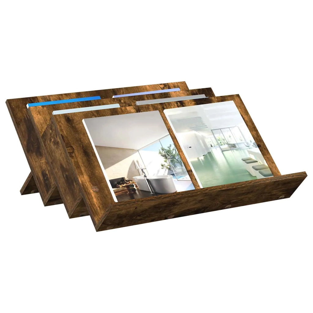 Scaffale per riviste Rovere fumé 65 x 53 x 28,5 cm 890884