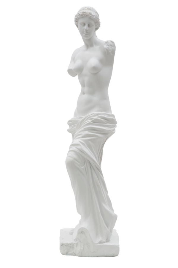 Scultura Statua Woman 14x12x49 cm in Poliresina Bianco
