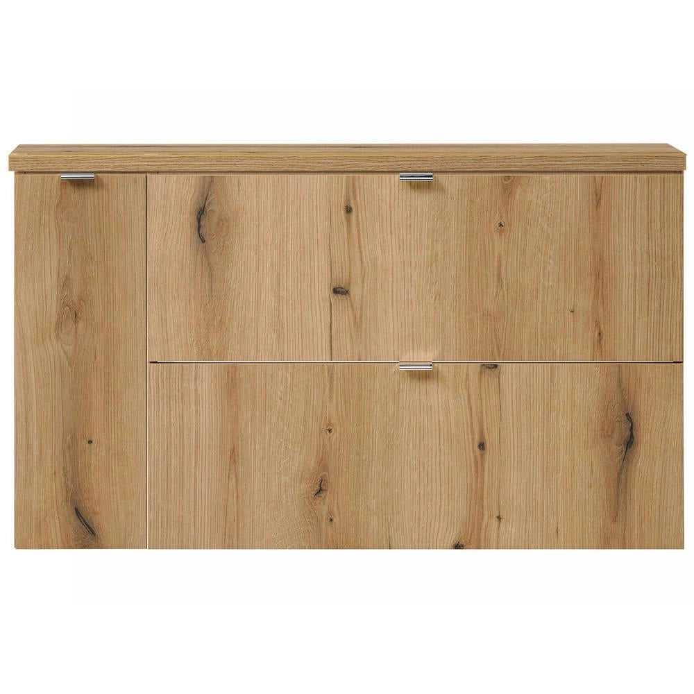Mobile Sottolavabo Pensile NEWPORT a 2 Cassetti e Anta 100x60x40 cm - Effetto Rovere [en.casa]