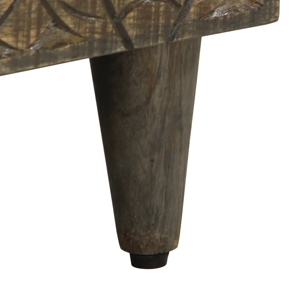 Comodino-Tavolino da notte Grigio Chiaro 50x33x60 cm in Legno Massello di Mango 286389