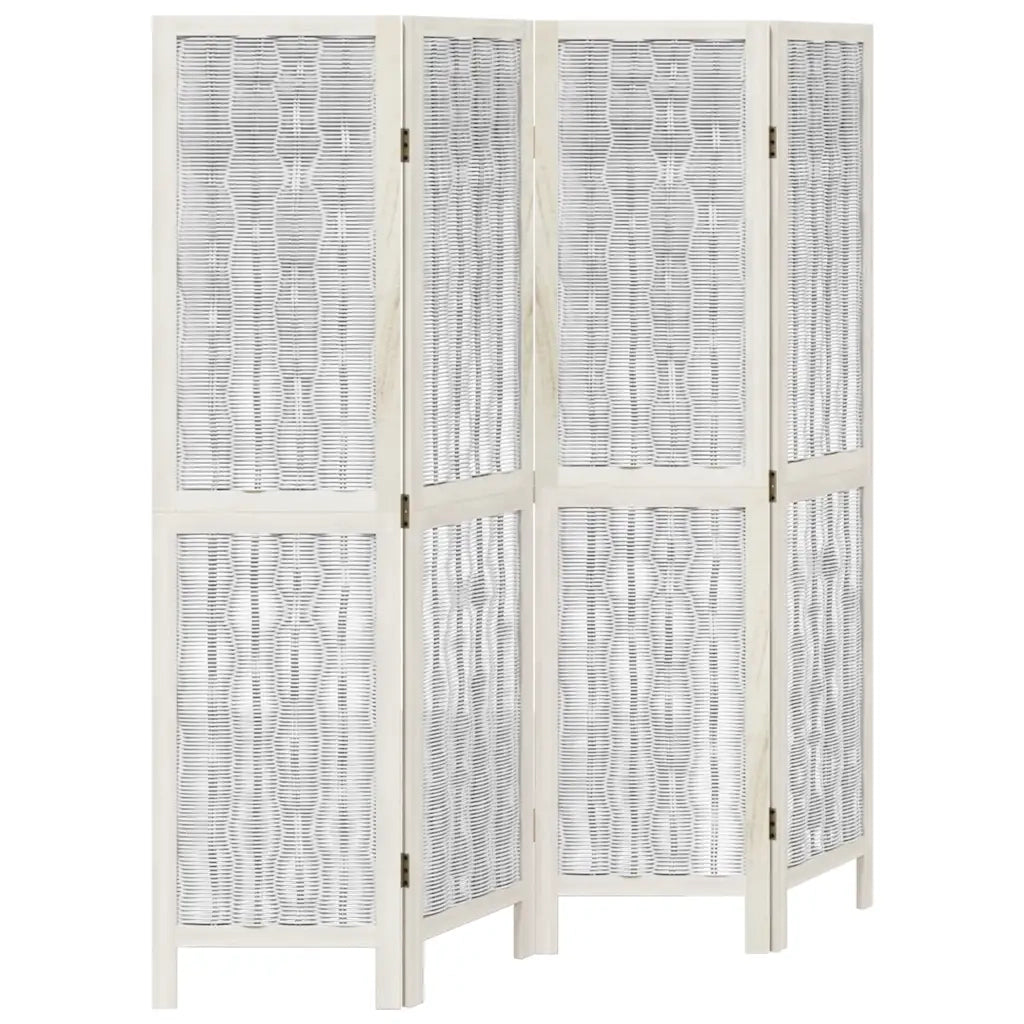 Divisorio Ambienti | Divider per stanze | Paravento 4Pannelli Bianco Legno Massello di Paulownia
