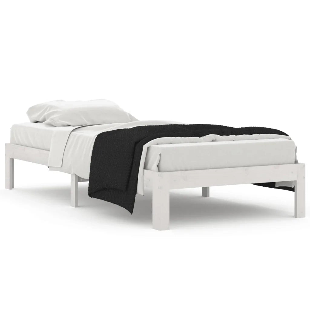 Giroletto-Struttura Letto Bianco in Legno Massello di Pino 90x200 cm 885247