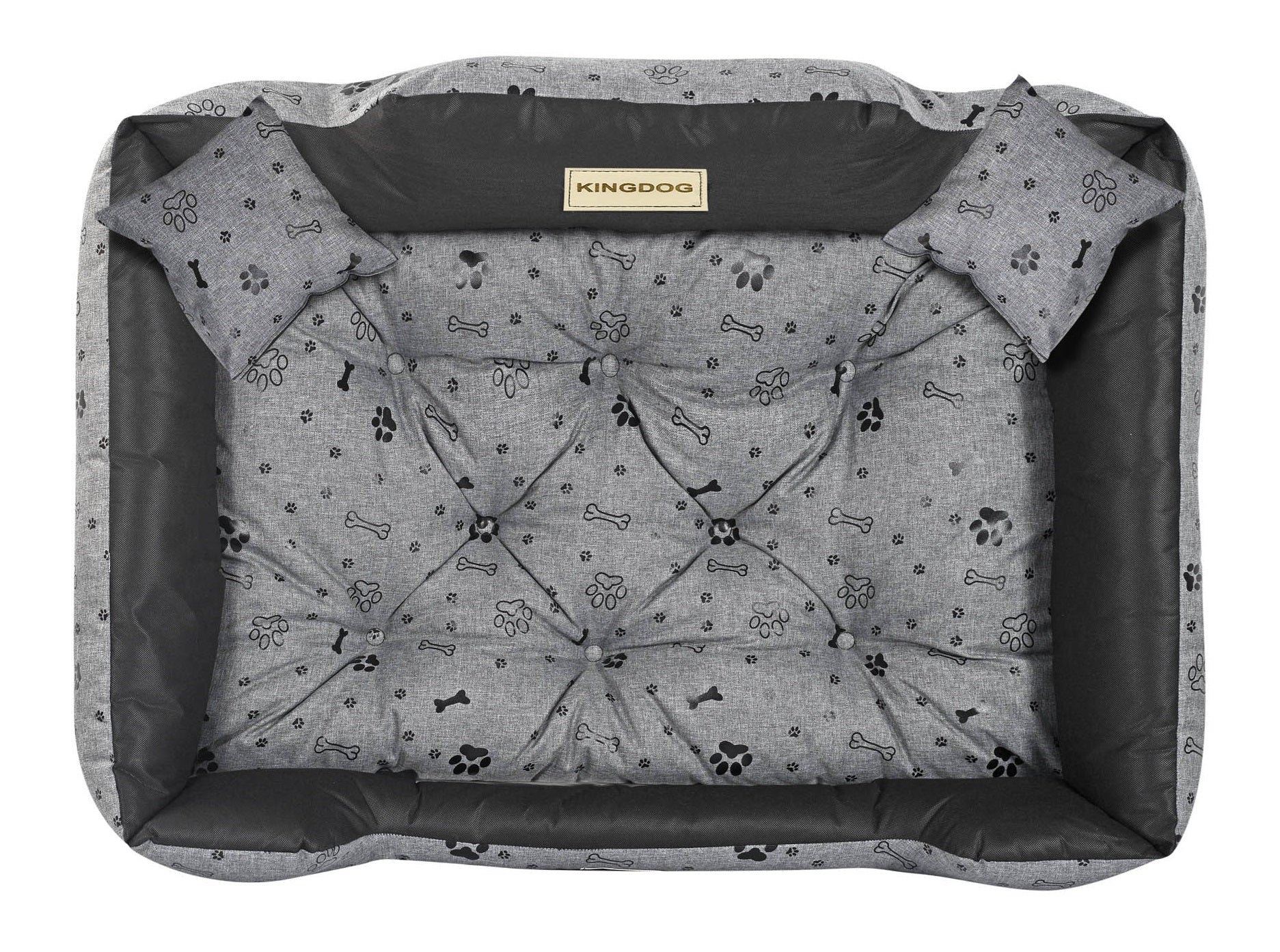 AIO FACTORY 100x75 cm KINGDOG Cuccia per cani impermeabile personalizzabile Ossa nere