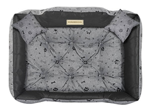AIO FACTORY 100x75 cm KINGDOG Cuccia per cani impermeabile personalizzabile Ossa nere