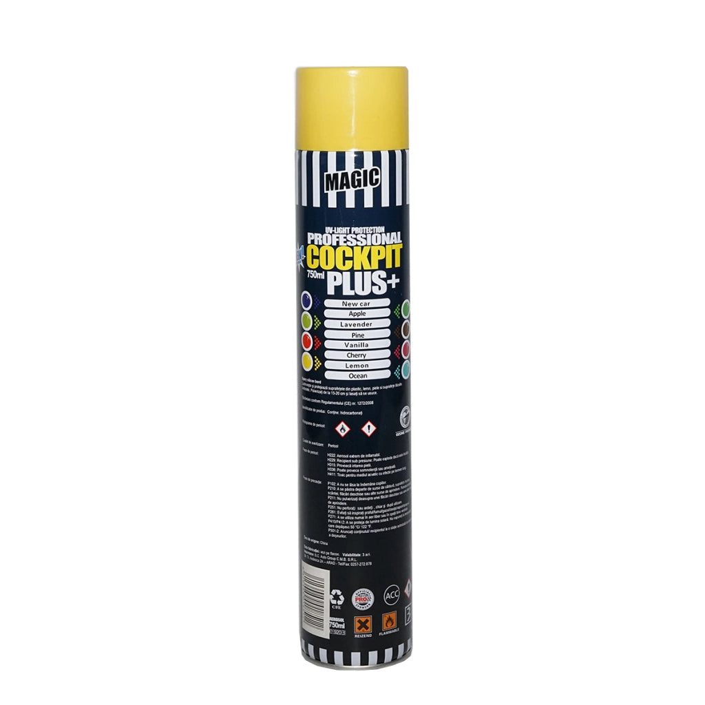 Spray siliconico antistatico per cruscotto al limone 750ml