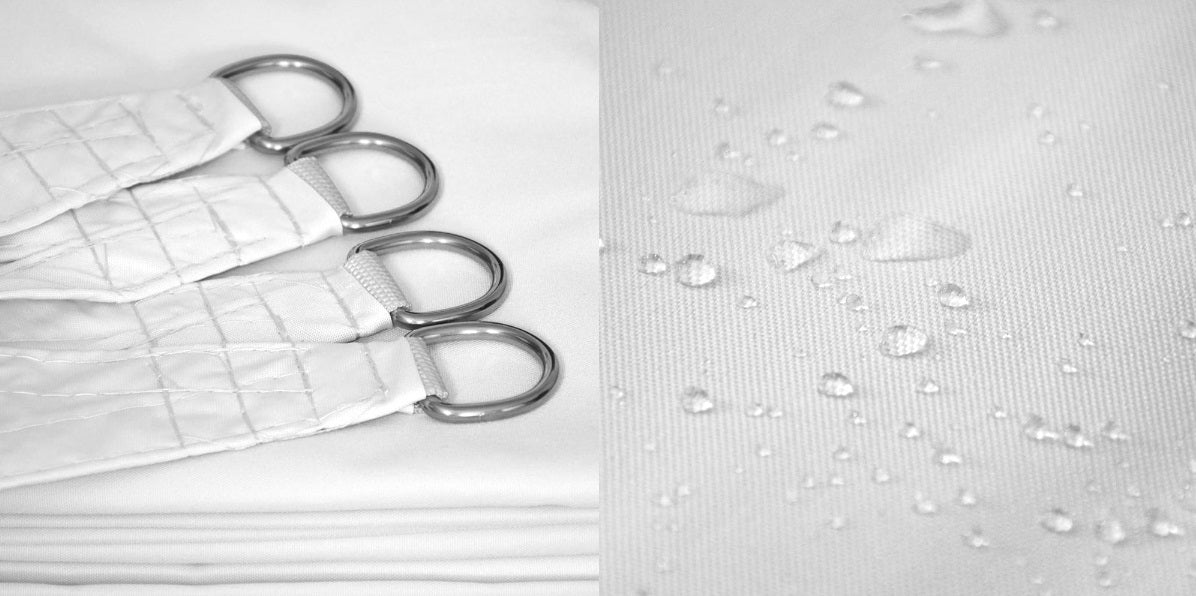 AIO FACTORY Vela Ombreggiante 3x2m in Nylon Impermeabile Bianco Ombra da Giardino