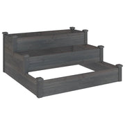 Fioriera | Cassetta per fiori | Vaso Rialzata Giardino Grigia 120x120x56 cm Massello Abete