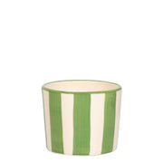 Lido Set 2 Bicchieri Tumbler Righe Verde Ceramica Artigianale Fatta a Mano Civita Castellana Design Vintage Forma Coppetta Gelato Serie Lido