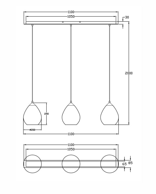 Lampada a Sospensione Gisella in Vetro Soffiato Ambra con Struttura in Metallo, Attacco E27 3x60W, Design Elegante per Interni IP20