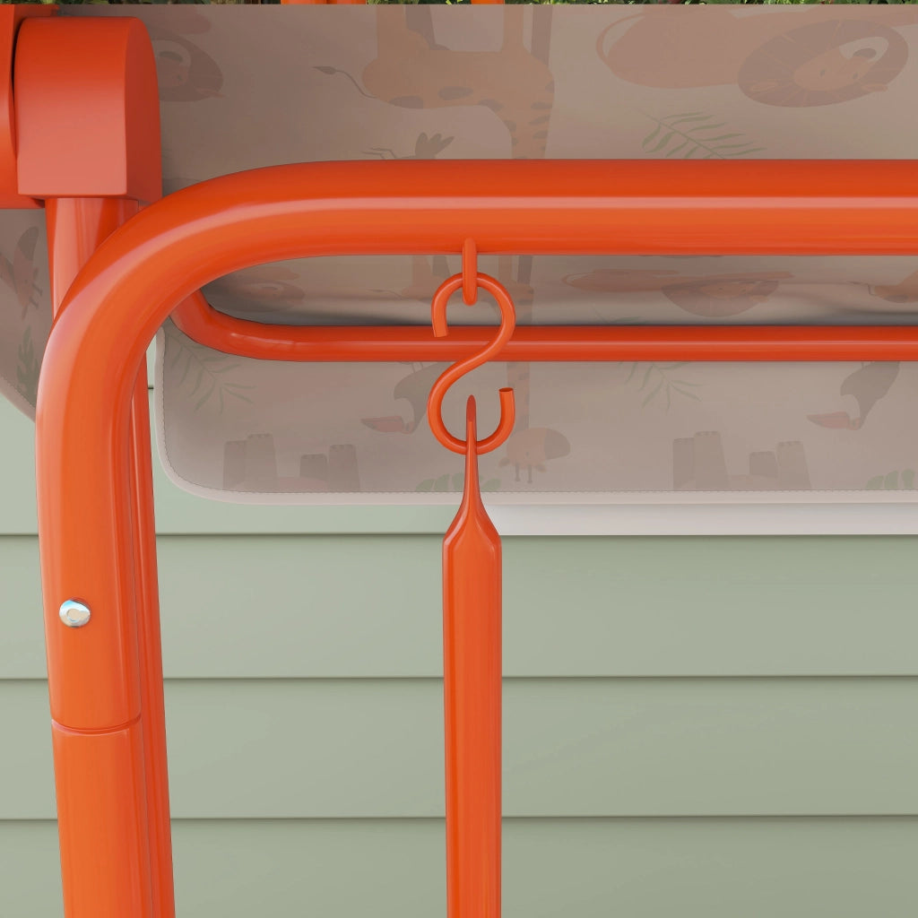 Dondolo per Bambini Altalena da Giardino 2 Posti 112x75x120 cm Arancione