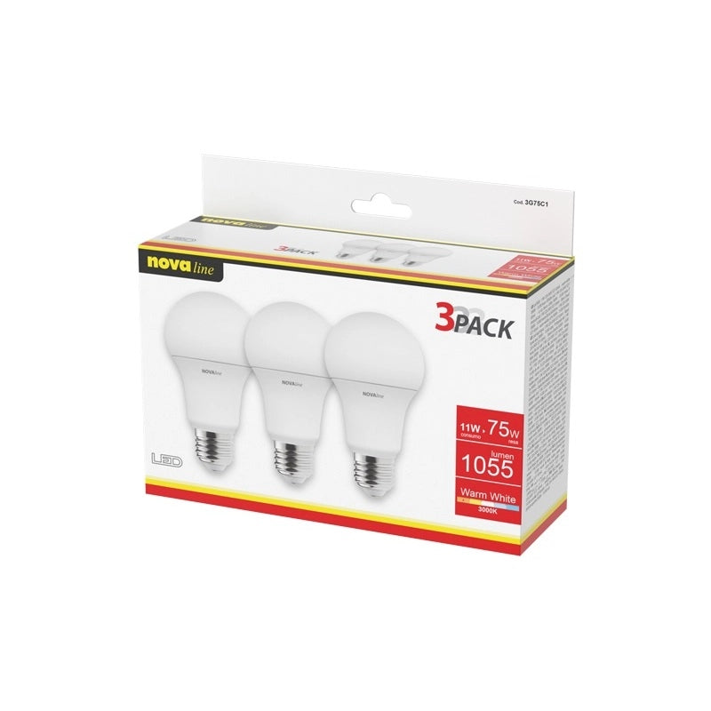 SET 3 LAMPADINE LED GOCCIA 11W 1055LM 3000K