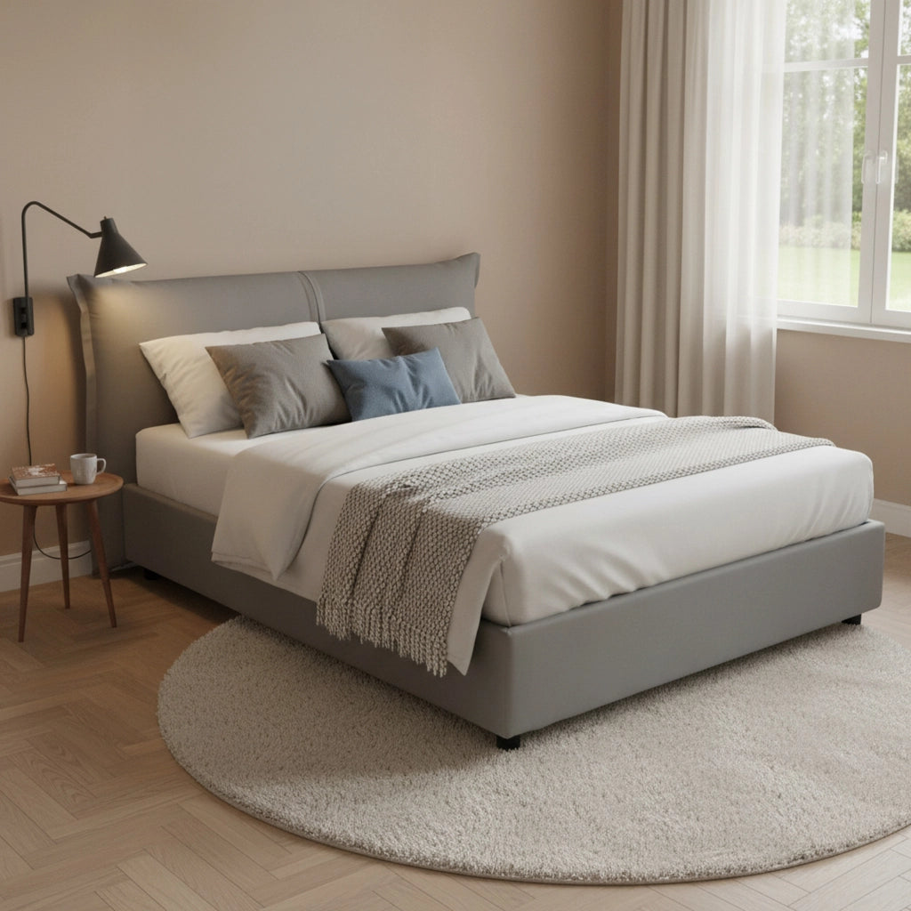 Letto Matrimoniale Abarat, Letto Matrimoniale Sfoderabile Made in Italy, Grigio