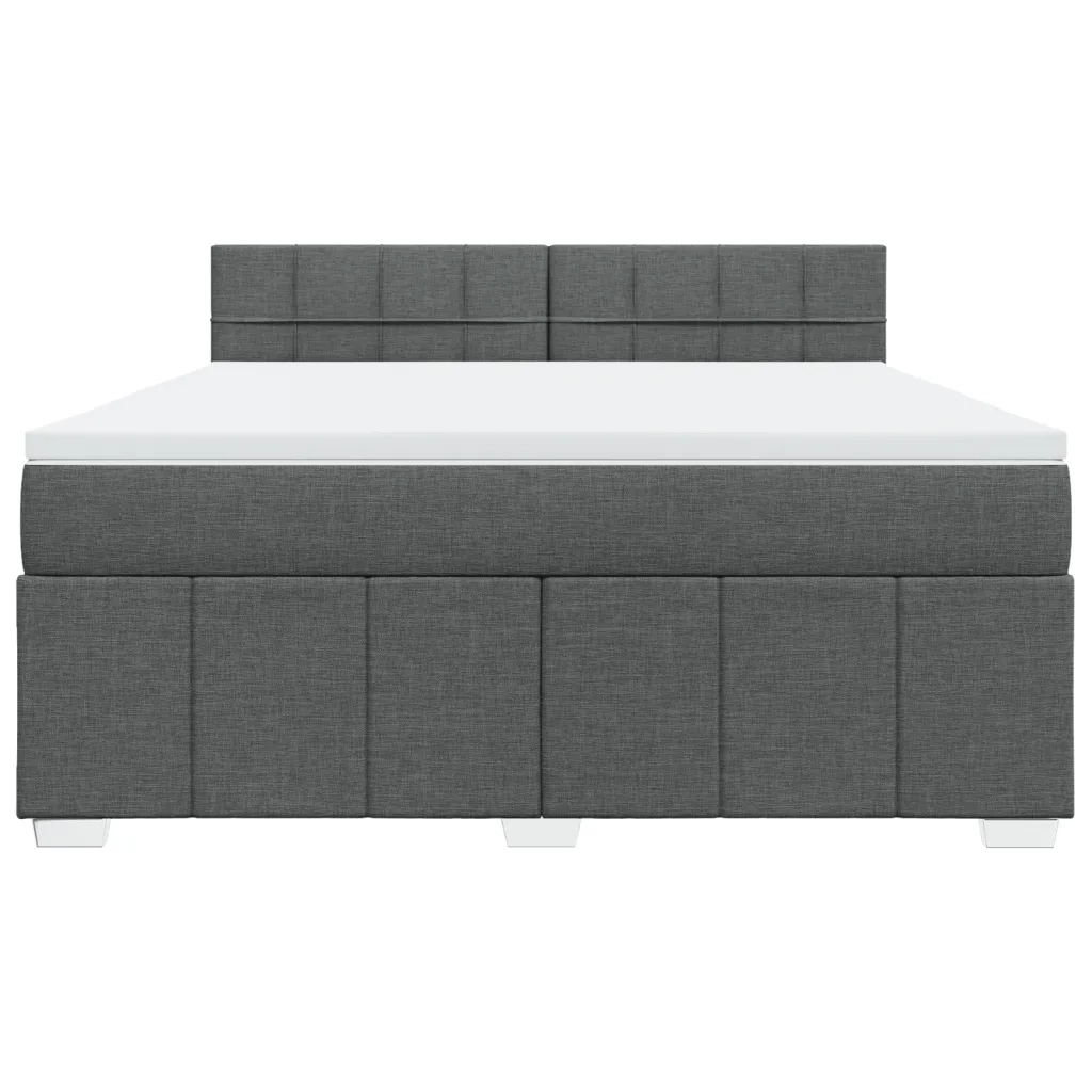 Giroletto a Molle con Materasso Grigio Scuro 180x200 cm Tessuto